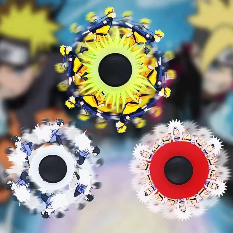 Naruto Anime Running Fidget Spinner, Optical Illusion Dynamic Fidget Toy, Acrylic Character Animation Fingertip Spinner, Stress Relief Hand Spinner, Collectible Gift for Naruto Fans