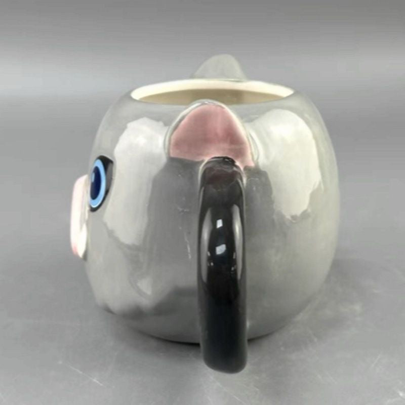 Demon Slayer 3D Character Mug, Anime Ceramic Coffee Cup, Inosuke Tanjiro Akaza Zenitsu Figurine Mug, Cute Cartoon Tea Cup Gift for Fan