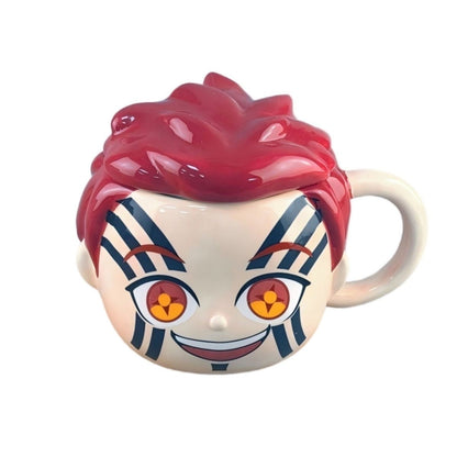 Demon Slayer 3D Character Mug, Anime Ceramic Coffee Cup, Inosuke Tanjiro Akaza Zenitsu Figurine Mug, Cute Cartoon Tea Cup Gift for Fan