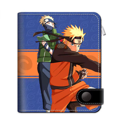 Naruto Anime Bifold Wallet, Multiple Character Printed PU Leather Short Purse, Snap Button Card Holder Cash Pocket Wallet, Naruto Itachi Sasuke Kakashi Naruto Merch Wallet Gift for Anime Fans