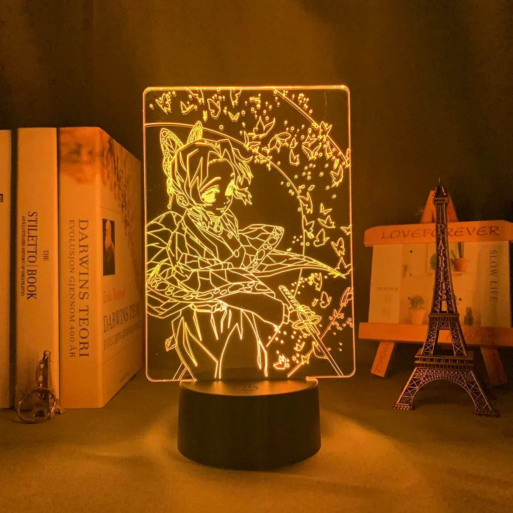 Demon Slayer 3D Illusion LED Night Light, Kimetsu No Yaiba Anime Character Table Lamp, Touch Control 7 Color Changing Acrylic Night Lamp, Bedroom Desktop Decor Birthday Gift for Demon Slayer Fans