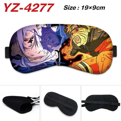 Naruto Anime Sleep Eye Mask, Uchiha Sasuke Itachi Madara Sakura Printed Blindfold, Soft Comfort Light Blocking Eye Cover for Travel Nap, Multiple Styles, Anime Fan Gift