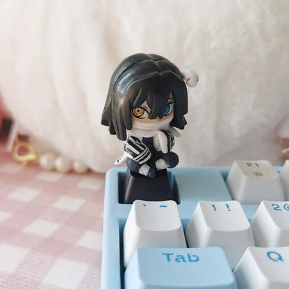 Demon Slayer Anime Keycap Set, 3D Handmade Resin Artisan Keycaps, Tanjiro Nezuko Zenitsu Inosuke Custom ESC Key Cap, Cherry MX Switch Decorative Keycap for Mechanical Keyboard