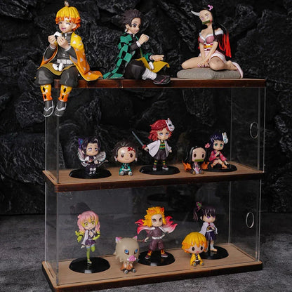 Demon Slayer Noodle Stopper Sitting Figure, Anime PVC Statue Figurine, Tanjiro Nezuko Zenitsu Inosuke Giyuu Shinobu Mitsuri Hashira Collectible Model, Desktop Ornament Anime Fan Gift