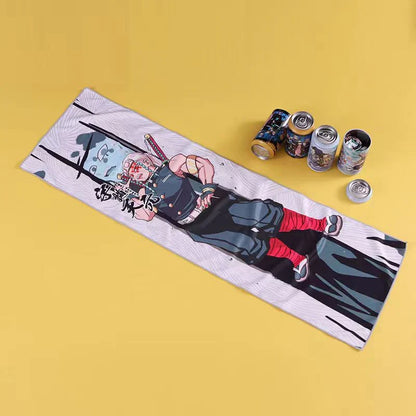 Demon Slayer Anime Cooling Towel Blind Box, Instant Cooling Sports Towel, Microfiber Quick Dry Ice Towel for Gym Running Cycling Workout, Canned Random Anime Character Chilling Towel, Anime Fan Collectible Gift