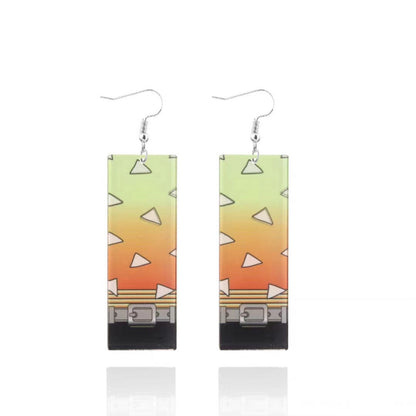 Demon Slayer Anime Earrings, Tanjiro Hanafuda Drop Dangle Earrings, Multiple Styles Acrylic Cosplay Earrings, Demon Slayer Kimetsu No Yaiba Jewelry, Anime Cosplay Accessories Gift for Demon Slayer Fans
