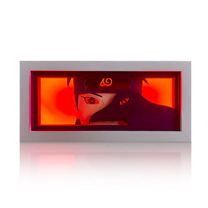 Naruto Anime Paper Cut Light Box, 3D Paper Carving LED Frame Lamp, Sharingan Character Night Light, Desktop Wall Art Decor, Collectible Anime Gift for Naruto Fans