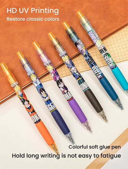 Dragon Ball Z Anime Retractable Ballpoint Pens, Goku Vegeta Gohan Trunks Character Printed Gel Ink Pens, Anime Themed School Office Writing Stationery, Collectible Gift for Dragon Ball Fans