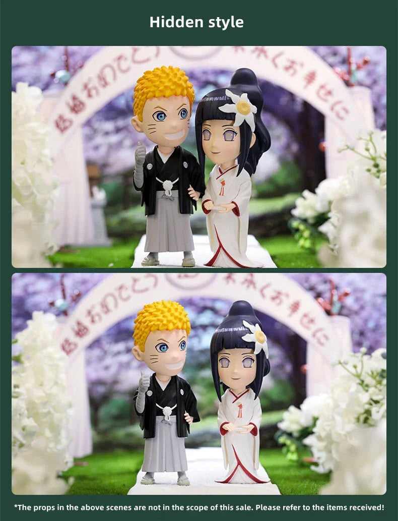 Naruto Anime Q Version Blind Box Figure, Uzumaki Naruto Sasuke Hinata Sakura Kakashi Jiraiya Collectible Figurine, Cute Chibi Character Statue, Desktop Decoration Gift for Naruto Fans