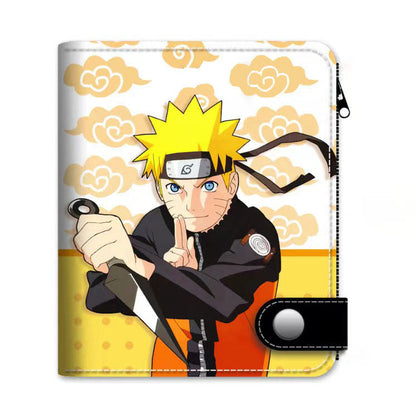 Naruto Anime Bifold Wallet, Multiple Character Printed PU Leather Short Purse, Snap Button Card Holder Cash Pocket Wallet, Naruto Itachi Sasuke Kakashi Naruto Merch Wallet Gift for Anime Fans