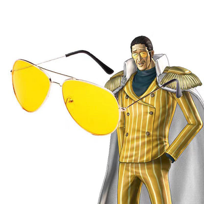 One Piece Anime Cosplay Sunglasses, Doflamingo Kizaru Cos Glasses, Cat Eye Color Lens Costume Eyewear, Halloween Party Cosplay Prop, Anime Fan Collection Gift