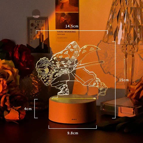 Demon Slayer 3D Illusion LED Night Light, Kimetsu No Yaiba Anime Character Table Lamp, Touch Control 7 Color Changing Acrylic Night Lamp, Bedroom Desktop Decor Birthday Gift for Demon Slayer Fans