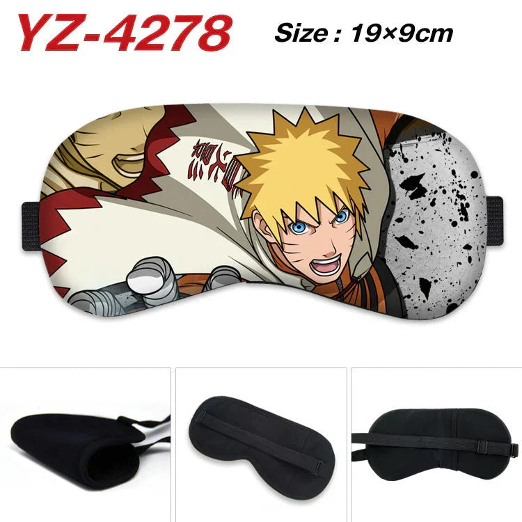 Naruto Anime Sleep Eye Mask, Uchiha Sasuke Itachi Madara Sakura Printed Blindfold, Soft Comfort Light Blocking Eye Cover for Travel Nap, Multiple Styles, Anime Fan Gift