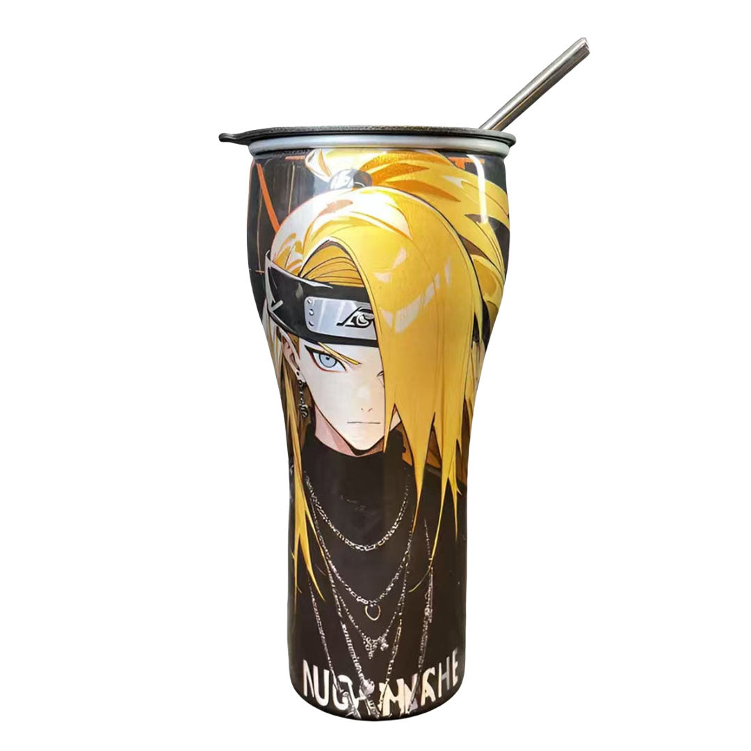 Naruto Anime 30oz Tumbler with Lid and Straw, Stainless Steel Insulated Travel Cup, Naruto Sasuke Kakashi Itachi Character Printed Coffee Mug, Naruto Merch Water Bottle Gift for Anime Fans