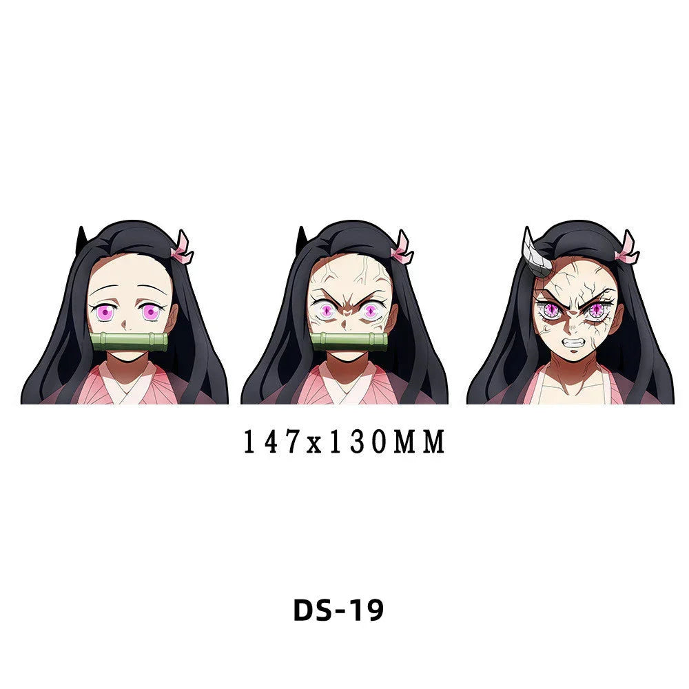 Demon Slayer 3D Lenticular Motion Stickers, Anime Changing Flip Stickers, Nezuko Tanjiro Zenitsu Giyuu Mitsuri Shinobu Waterproof Decals, Holographic Shift Stickers for Laptop Water Bottle Car, Anime Fan Collectible Sticker