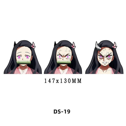 Demon Slayer 3D Lenticular Motion Stickers, Anime Changing Flip Stickers, Nezuko Tanjiro Zenitsu Giyuu Mitsuri Shinobu Waterproof Decals, Holographic Shift Stickers for Laptop Water Bottle Car, Anime Fan Collectible Sticker