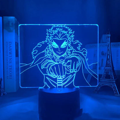 Demon Slayer 3D Illusion LED Night Light, Kimetsu No Yaiba Anime Character Table Lamp, Touch Control 7 Color Changing Acrylic Night Lamp, Bedroom Desktop Decor Birthday Gift for Demon Slayer Fans