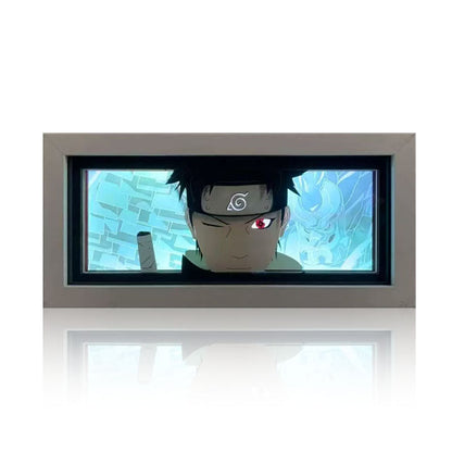 Naruto Anime Paper Cut Light Box, 3D Paper Carving LED Frame Lamp, Sharingan Character Night Light, Desktop Wall Art Decor, Collectible Anime Gift for Naruto Fans