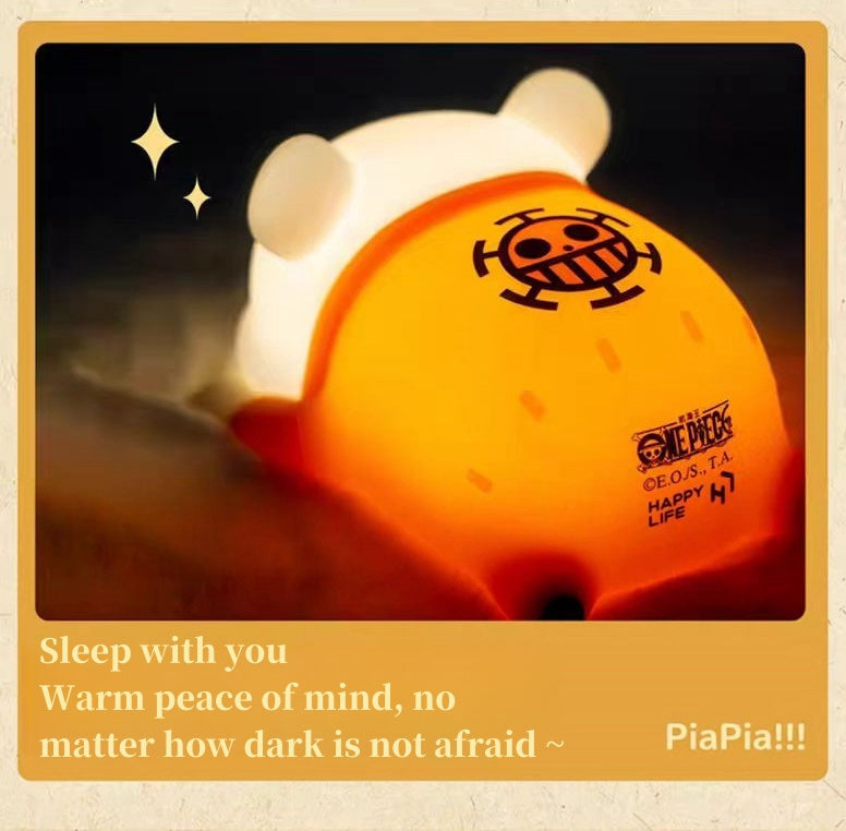 One Piece Bepo Silicone Night Light, Cute Touch Control LED Bedside Lamp, Soft Warm Light Anime Character Night Lamp, Rechargeable Bedroom Decor Light, Collectible Gift for One Piece Fans