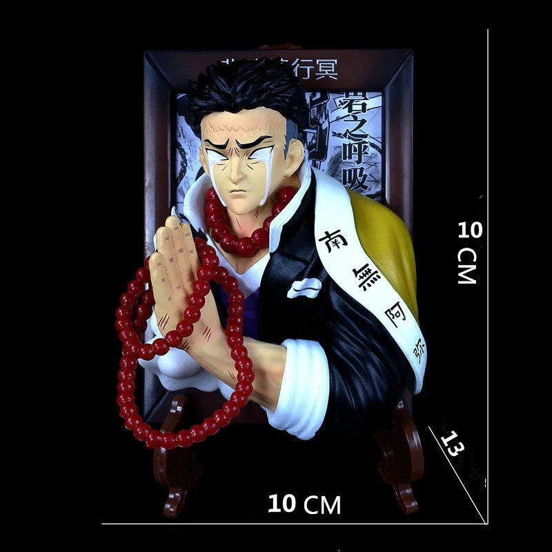 Demon Slayer Kimetsu no Yaiba GK Anime Figure, Tanjiro Rengoku Nezuko Giyu Character Statue with Special Effects Base, PVC Collectible Model Figurine, Anime Desk Decoration Gift for Demon Slayer Fans