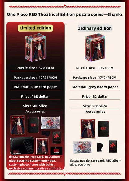 One Piece RED Anime Jigsaw Puzzle, Uta Luffy Shanks 1000 Pieces Cartoon Puzzle, One Piece Movie Character Puzzle Game, Collectible Anime Puzzle for Adults & Teens, Gift for One Piece Fans