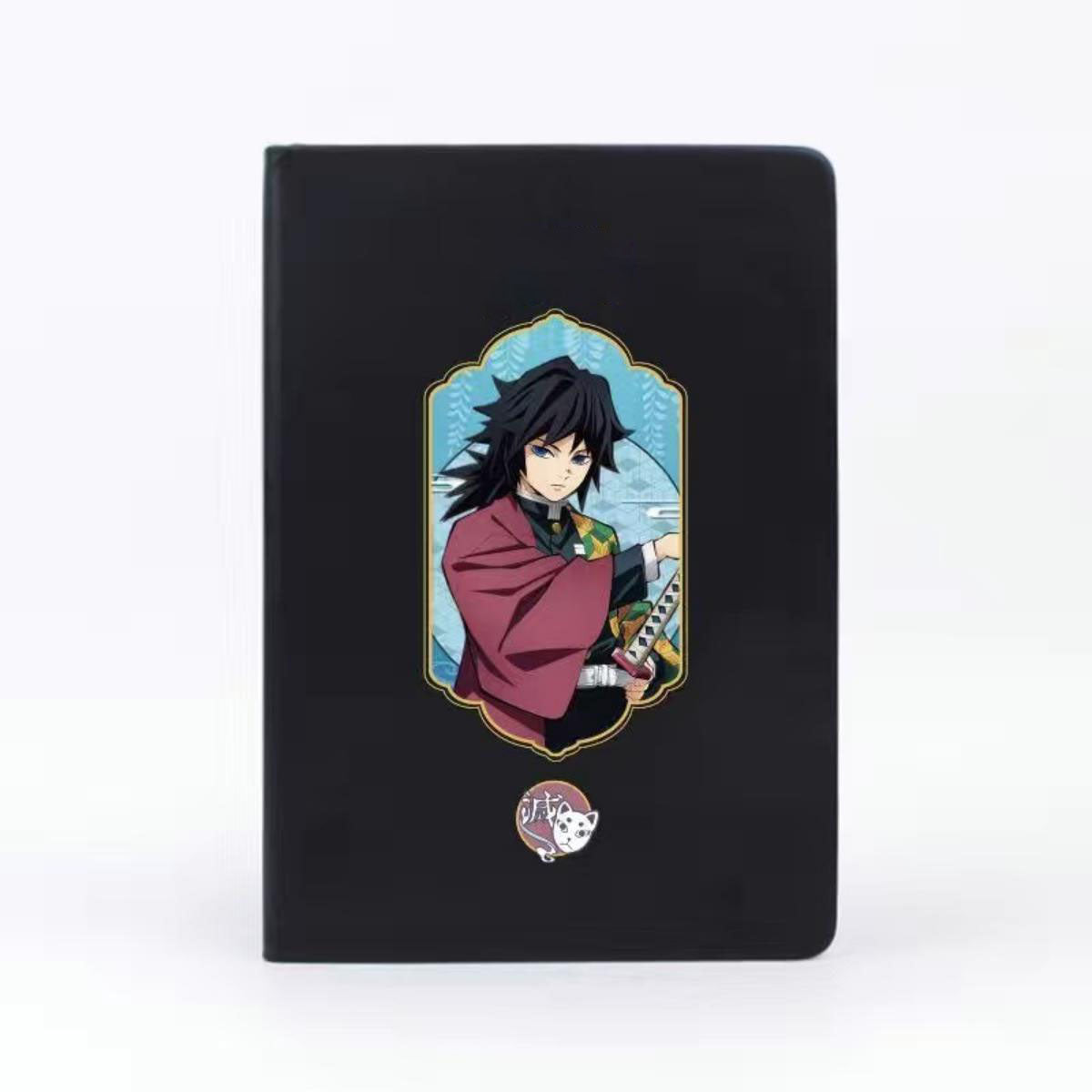 Demon Slayer Anime Notebook & Pen Gift Set, Tanjiro Nezuko Zenitsu Inosuke Character Journal with Metal Badge, Hardcover Writing Notebook Stationery Set, Anime Collectible Gift for Demon Slayer Fans