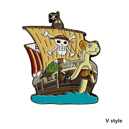 One Piece Enamel Pins, Anime Luffy Zoro Ace Law Thousand Sunny Metal Brooch Lapel Pin, Cute Cartoon Hard Enamel Badge, Backpack Hat Jacket Clothing Decorative Pin for Anime Fans