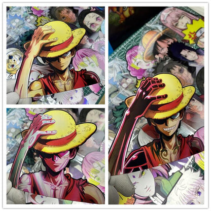 One Piece 3D Motion Stickers, Anime Lenticular Changing Car Stickers, Luffy Zoro Nami Chopper Sanji Waterproof Decals for Car Laptop Water Bottle, One Piece Anime Merch Decor