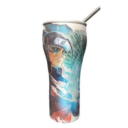 Naruto Anime 30oz Tumbler with Lid and Straw, Stainless Steel Insulated Travel Cup, Naruto Sasuke Kakashi Itachi Character Printed Coffee Mug, Naruto Merch Water Bottle Gift for Anime Fans