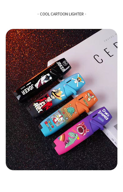 One Piece Slam Dunk Joker Harley Quinn Green Flame Torch Lighter, Windproof Jet Flame Pocket Lighter, Anime Fan Collectible Gift