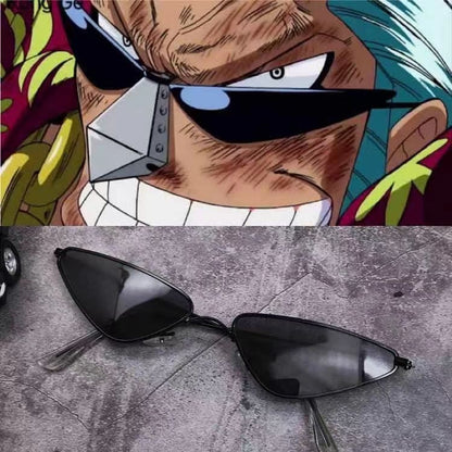 One Piece Anime Cosplay Sunglasses, Doflamingo Kizaru Cos Glasses, Cat Eye Color Lens Costume Eyewear, Halloween Party Cosplay Prop, Anime Fan Collection Gift