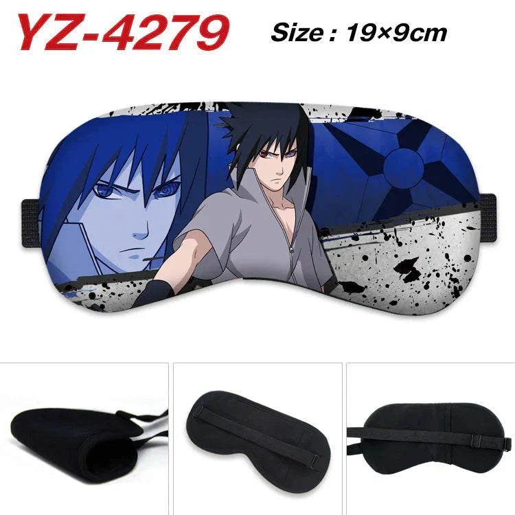 Naruto Anime Sleep Eye Mask, Uchiha Sasuke Itachi Madara Sakura Printed Blindfold, Soft Comfort Light Blocking Eye Cover for Travel Nap, Multiple Styles, Anime Fan Gift
