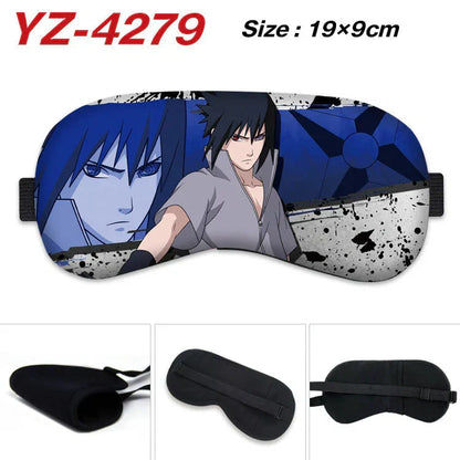 Naruto Anime Sleep Eye Mask, Uchiha Sasuke Itachi Madara Sakura Printed Blindfold, Soft Comfort Light Blocking Eye Cover for Travel Nap, Multiple Styles, Anime Fan Gift