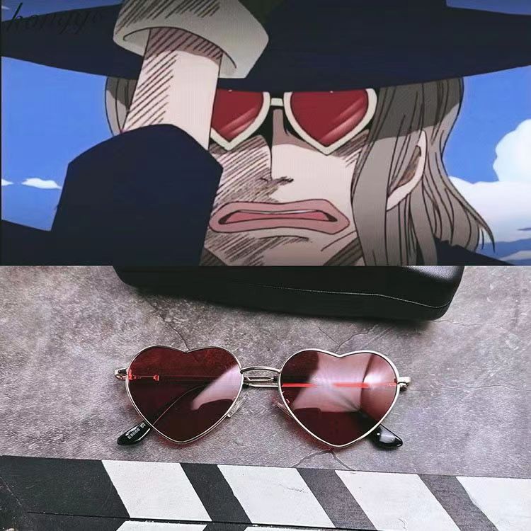 One Piece Anime Cosplay Sunglasses, Doflamingo Kizaru Cos Glasses, Cat Eye Color Lens Costume Eyewear, Halloween Party Cosplay Prop, Anime Fan Collection Gift