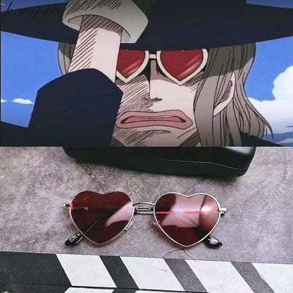 One Piece Anime Cosplay Sunglasses, Doflamingo Kizaru Cos Glasses, Cat Eye Color Lens Costume Eyewear, Halloween Party Cosplay Prop, Anime Fan Collection Gift