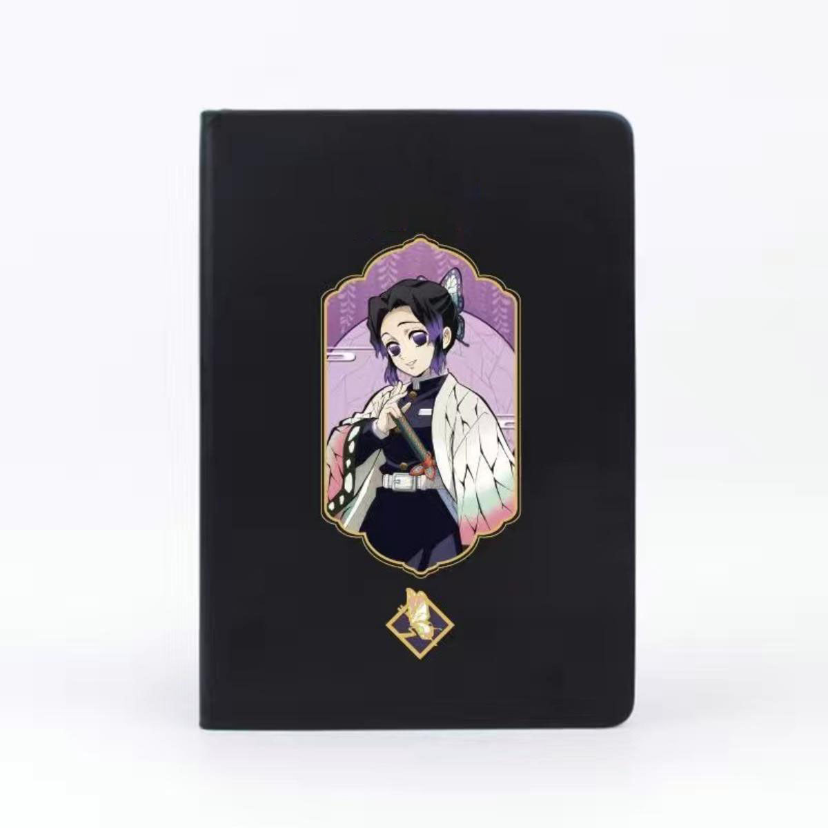 Demon Slayer Anime Notebook & Pen Gift Set, Tanjiro Nezuko Zenitsu Inosuke Character Journal with Metal Badge, Hardcover Writing Notebook Stationery Set, Anime Collectible Gift for Demon Slayer Fans