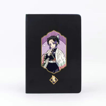 Demon Slayer Anime Notebook & Pen Gift Set, Tanjiro Nezuko Zenitsu Inosuke Character Journal with Metal Badge, Hardcover Writing Notebook Stationery Set, Anime Collectible Gift for Demon Slayer Fans