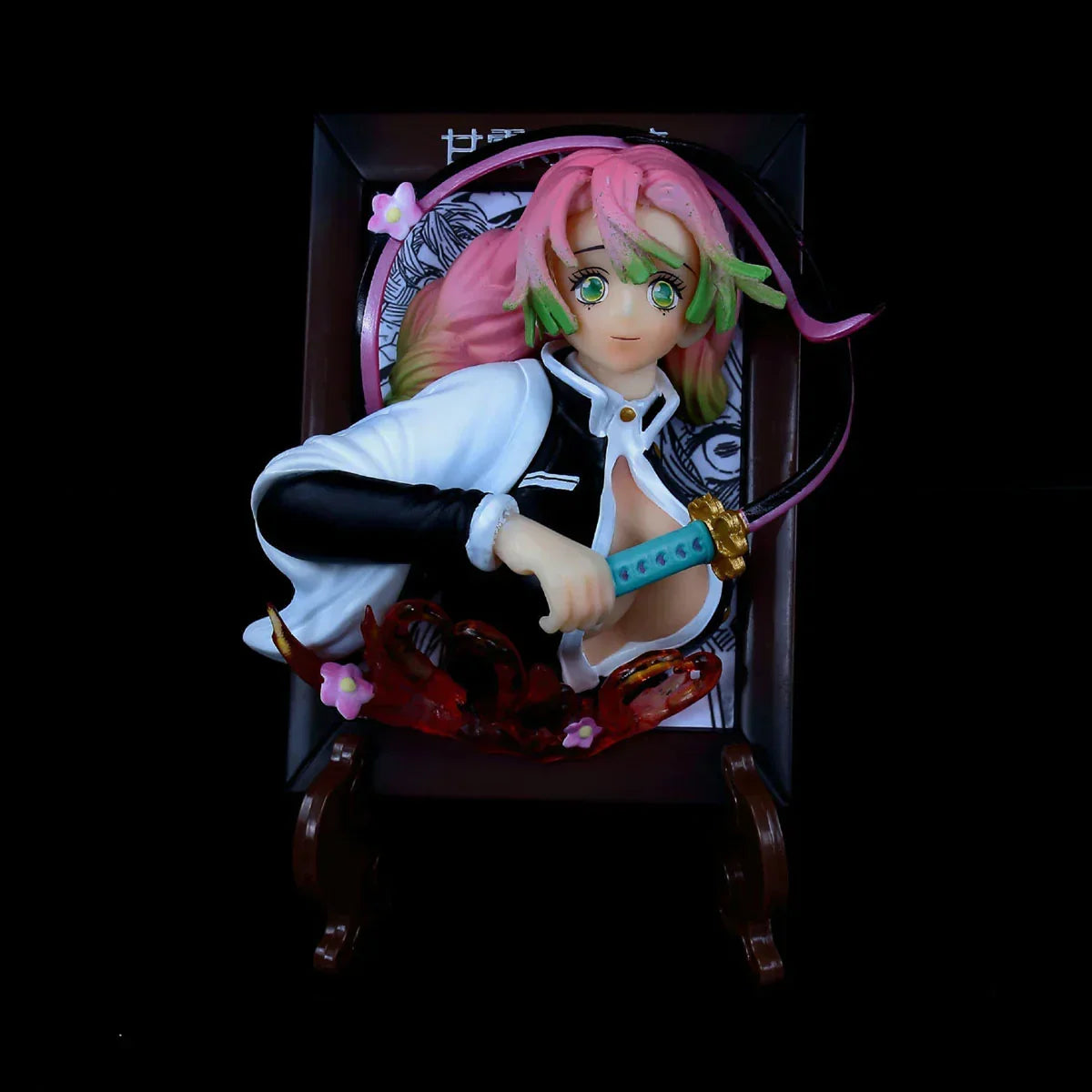 Demon Slayer Kimetsu no Yaiba GK Anime Figure, Tanjiro Rengoku Nezuko Giyu Character Statue with Special Effects Base, PVC Collectible Model Figurine, Anime Desk Decoration Gift for Demon Slayer Fans