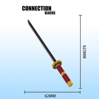 Demon Slayer Building Blocks Nichirin Sword, Anime Katana Model Bricks Kit with Scabbard & Display Stand, Tanjiro Zenitsu Rengoku Giyuu Sword Construction Toy, Collectible Anime Gift for Adults Teens