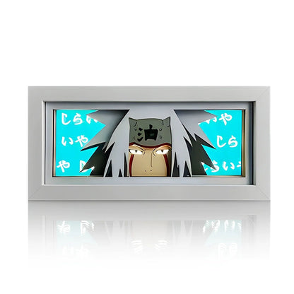 Naruto Anime Paper Cut Light Box, 3D Paper Carving LED Frame Lamp, Sharingan Character Night Light, Desktop Wall Art Decor, Collectible Anime Gift for Naruto Fans