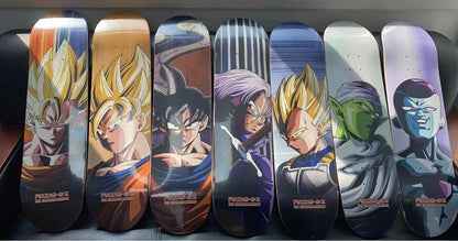 Dragon Ball Z Anime Skateboard Deck, Multiple Classic Characters Goku Vegeta Frieza Buu Printed Complete Skateboard, Dragon Ball Anime Street Skateboard, Anime Fan Collectible Gift