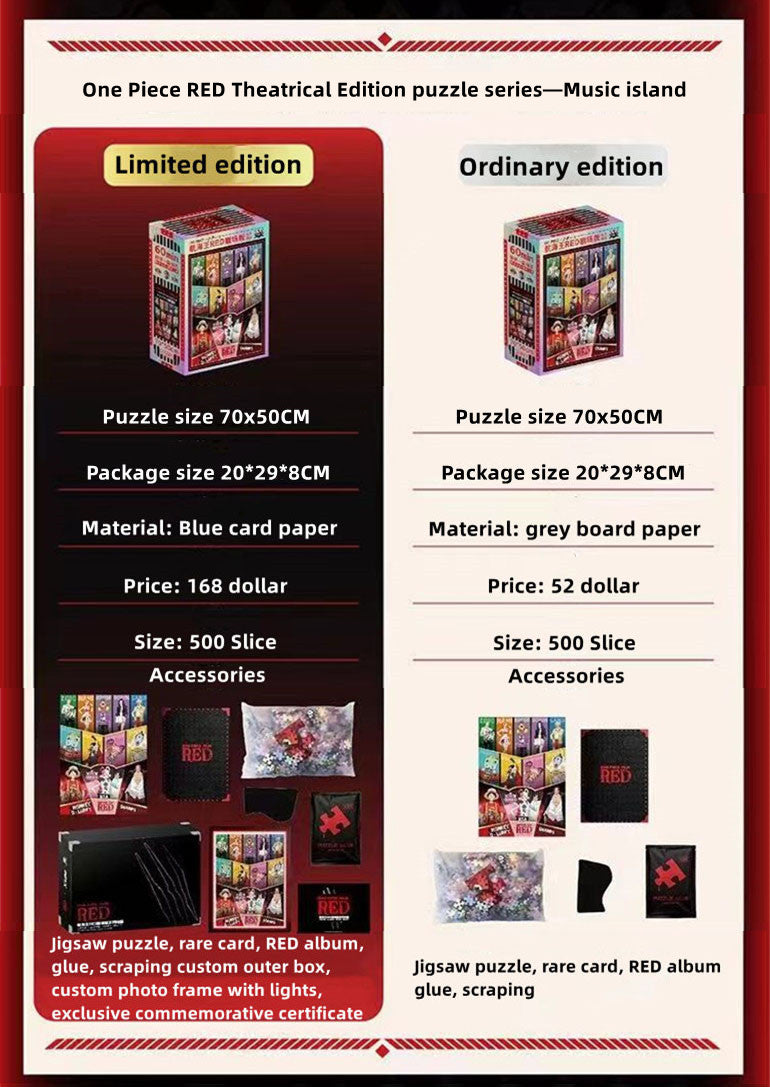 One Piece RED Anime Jigsaw Puzzle, Uta Luffy Shanks 1000 Pieces Cartoon Puzzle, One Piece Movie Character Puzzle Game, Collectible Anime Puzzle for Adults & Teens, Gift for One Piece Fans