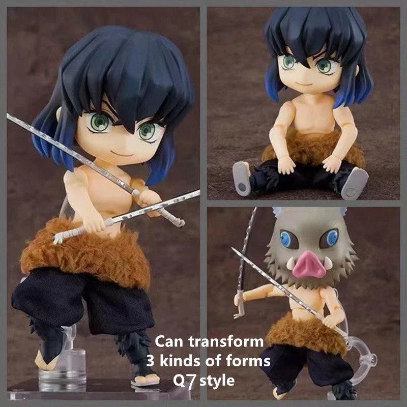 Demon Slayer Inosuke Hashibira Figure, Boar Head Inosuke Resin GK Statue, Anime Hashibira Inosuke with Giant Wild Boar Diorama Figurine, Collectible Desktop Ornament Model Gift for Demon Slayer Fans