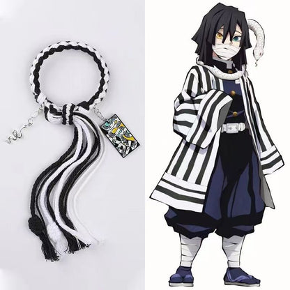 Demon Slayer Anime Braided Rope Bracelet, Kimetsu No Yaiba Character Themed Handmade Wristband, Tanjiro Nezuko Zenitsu Rengoku Cosplay Tassel Bracelets, Anime Jewelry Gift for Demon Slayer Fans
