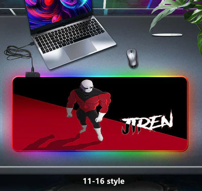 Dragon Ball Z RGB Large Mouse Pad, Anime DBZ Goku Vegeta Frieza Extended Gaming Mousepad with LED Rainbow Light, Non Slip Rubber Base Desk Mat for PC Keyboard Laptop, Dragon Ball Fan Decor