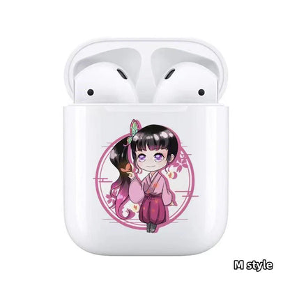 Demon Slayer Wireless Bluetooth Earbuds, Tanjiro Nezuko Zenitsu Giyuu Anime Print TWS Earphones, Touch Control Stereo Sound Headset, Portable Earbuds Case, Anime Fan Gift