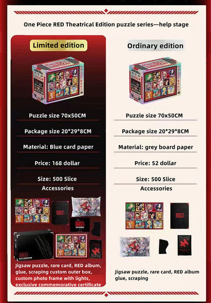 One Piece RED Anime Jigsaw Puzzle, Uta Luffy Shanks 1000 Pieces Cartoon Puzzle, One Piece Movie Character Puzzle Game, Collectible Anime Puzzle for Adults & Teens, Gift for One Piece Fans
