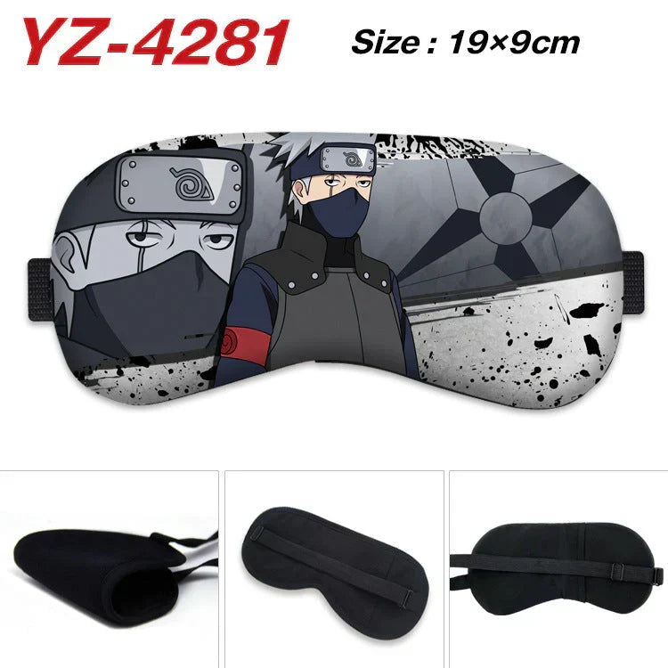 Naruto Anime Sleep Eye Mask, Uchiha Sasuke Itachi Madara Sakura Printed Blindfold, Soft Comfort Light Blocking Eye Cover for Travel Nap, Multiple Styles, Anime Fan Gift