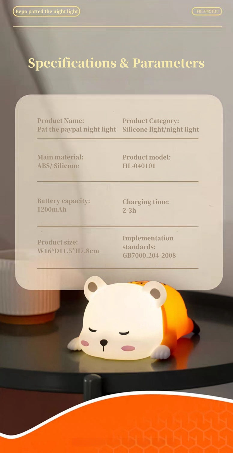 One Piece Bepo Silicone Night Light, Cute Touch Control LED Bedside Lamp, Soft Warm Light Anime Character Night Lamp, Rechargeable Bedroom Decor Light, Collectible Gift for One Piece Fans