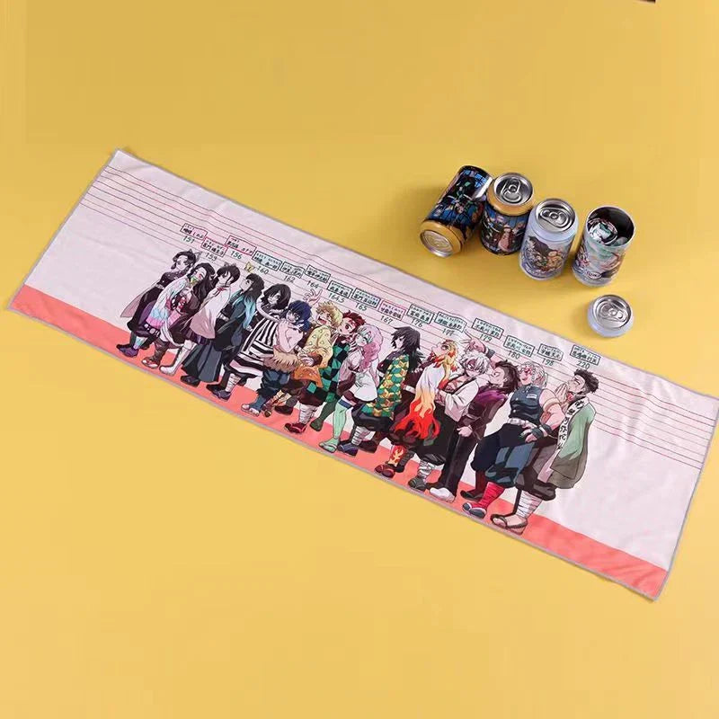 Demon Slayer Anime Cooling Towel Blind Box, Instant Cooling Sports Towel, Microfiber Quick Dry Ice Towel for Gym Running Cycling Workout, Canned Random Anime Character Chilling Towel, Anime Fan Collectible Gift